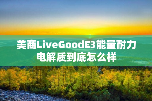 美商LiveGoodE3能量耐力电解质到底怎么样