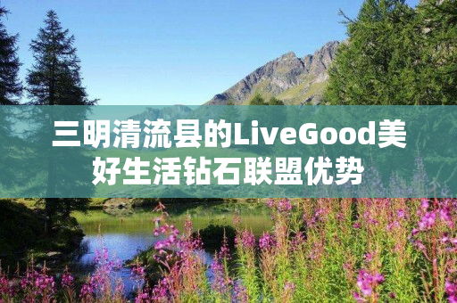 三明清流县的LiveGood美好生活钻石联盟优势