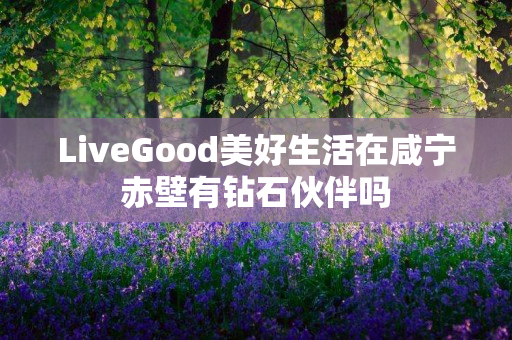 LiveGood美好生活在咸宁赤壁有钻石伙伴吗