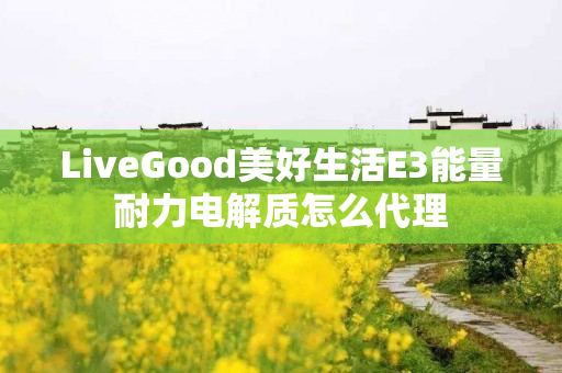 LiveGood美好生活E3能量耐力电解质怎么代理