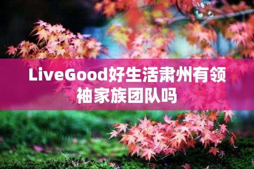 LiveGood好生活肃州有领袖家族团队吗